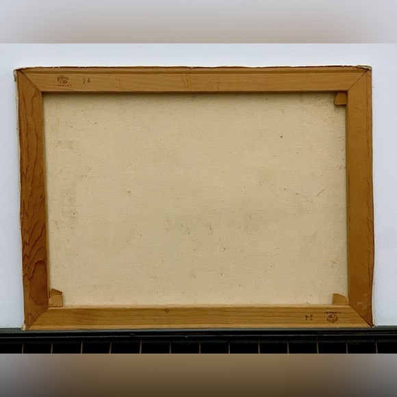 Mid Century Vintage Acrylic on Canvas 3 Dogs Hunting in Field Painting - Picture 4 of 13